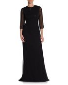 St. John Silk Chiffon Overlay Gown - Lyst