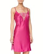 Cosabella Positano Shimmer-Lace Satin Chemise & G-String - Lyst