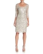 Kay Unger Embroidered Lace & Sequined Sheath Dress - Lyst