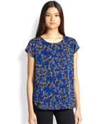 Diane von Furstenberg America Too Star-Print Silk Top - Lyst