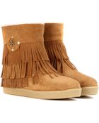 Tory Burch Collins Fringe Suede Boots - Lyst