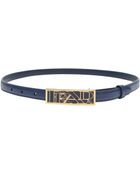 Prada Bluette Saffiano Leather Skinny Belt - Lyst