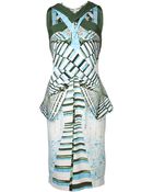 Peter Pilotto Pleated Graphic Dress - Lyst