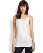 Eileen Fisher Linen Scoopneck Tank - Lyst