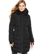 Calvin Klein Hooded Quilted Colorblock Puffer Coat - Lyst