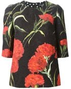 Dolce & Gabbana Carnations Print Embossed Top - Lyst