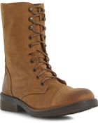Steve Madden Monch-C Sm Calf-Leather Biker Boots - Lyst