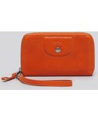 Longchamp Iphone 5 Wristlet Le Pliage Cuir Zip Around - Lyst
