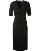 Altuzarra Crepe Dress With Lace And Fringes - Lyst