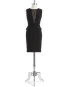 Xscape Beaded Illusion Peplum Dress - Lyst