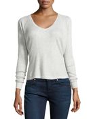 Velvet By Graham & Spencer Metallic Raglan Waffle Knit Top - Lyst