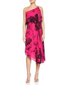 Halston Heritage One-Shoulder Printed Asymmetric Dress - Lyst