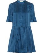 Etoile Isabel Marant Valley Pleated Washed-Silk Mini Dress - Lyst