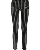 Balmain Mid-Rise Striped Skinny Jeans - Lyst