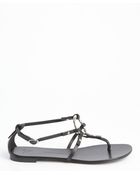 Giuseppe Zanotti Black Leather O-ring Flat Sandals - Lyst