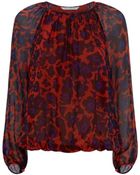 Diane von Furstenberg Hathaway Cheetah Floral Top - Lyst