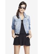 Express Light Wash Shrunken Denim Jacket - Lyst