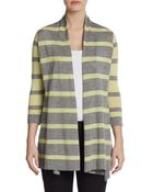 Autumn Cashmere Striped Cashmere Open-Front Cardigan - Lyst