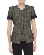Zac Posen Tweed Shortsleeve Jacket - Lyst