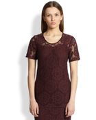 Burberry London Lace Short-Sleeve Top - Lyst