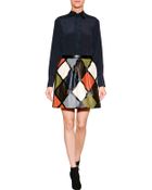 Valentino Silk Tie Neck Blouse - Lyst