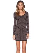 Free People Printed Long Sleeve Bodycon - Lyst