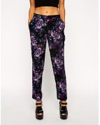 Asos High Waist Trouser in Printed Floral - Lyst