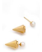 Vita Fede Double Titan Earrings - Gold/Pearl - Lyst