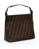 Fendi Tobacco Canvas Zucca Large Hobo Bag - Lyst