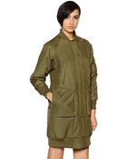 Kai Aakmann Cotton And Nylon Long Bomber Jacket - Lyst