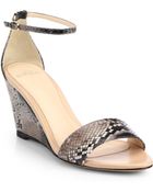 Alexandre Birman Python Ankle-strap Wedge Sandals - Lyst