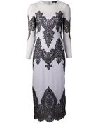 Wes Gordon Lace Insert Dress - Lyst
