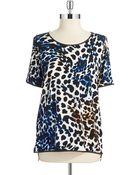 Calvin Klein Animal Print Top - Lyst