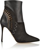 Sergio Rossi Vivienne Paneled Suede And Leather Boots - Lyst