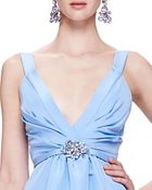 Oscar de la Renta 3/4" Faille Belt With Crystal Buckle - Lyst