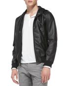Vince Sheepskin Leather Hooded Bomber Jacket - Lyst