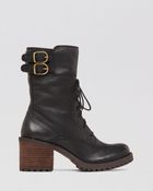 Lucky Brand Lace Up Lug Sole Combat Boots - Nylah - Lyst
