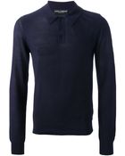 Dolce & Gabbana Long Sleeve Polo Shirt - Lyst
