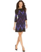 Tahari Asl By Asl Colorblocked Sheath Dress - Lyst