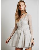 Free People Long Sleeved Victorian Mini - Lyst