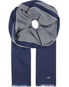 Hugo Boss Striped Wool Scarf - For Men - Lyst