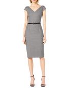 Michael Kors Houndstooth Belted V-Neck Suit Dress - Lyst