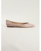 Valentino 'Rockstud' Ballerinas - Lyst