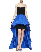 Michael Kors Strapless Crepe Taffeta Peplum Gown - Lyst