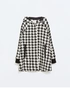 Zara Houndstooth Cape - Lyst