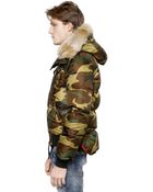 DSquared2 Camouflage Hooded Nylon Down Jacket - Lyst