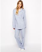 Esprit Dots Flannel Pj Set with Socks - Lyst