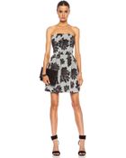 MSGM Floral Brocade Flare Dress - Lyst