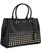 Calvin Klein Studded Leather Tote - Lyst