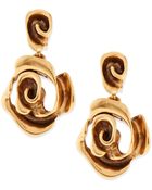 Oscar de la Renta Golden Rose Drop Earrings - Lyst